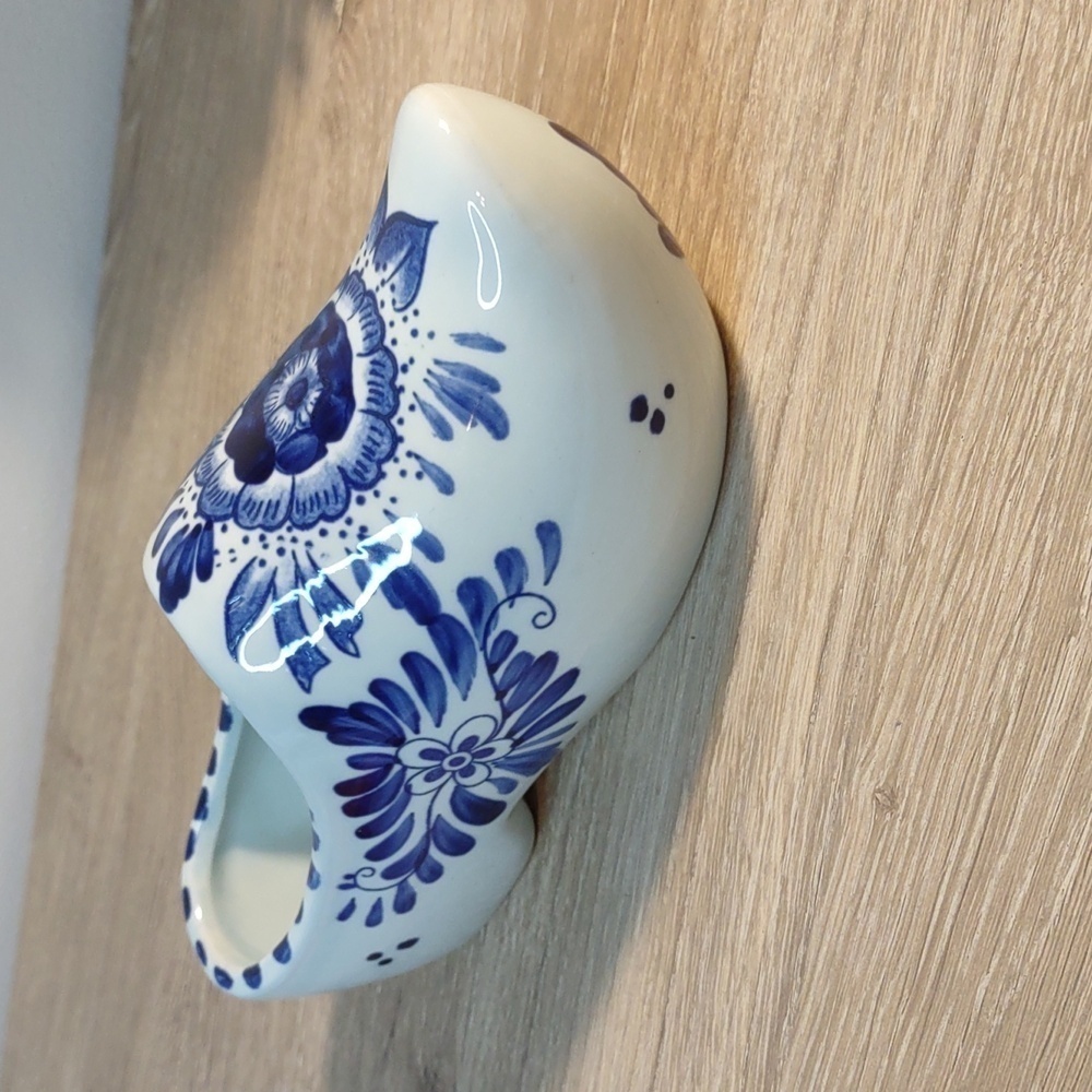 Handpainted Delfts Blue Dutch Clog Planter Display Porcelain